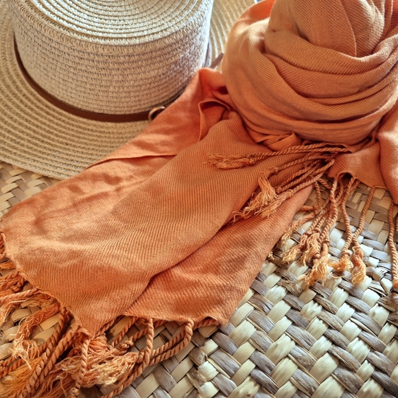 Mustard Colour Pashmina Shall Fringe Scarf - Picture 4 of 4